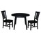 International Concepts 42 in. Solid Wood Round Dual Drop Leaf Dining Table with 2 Chairs in Black K46-42DL-C10-2 - alternate 1